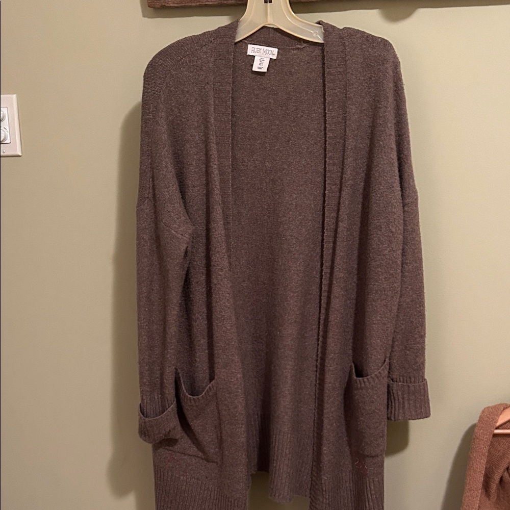 Ruby Moon Cocoa Open-Front Cardigan